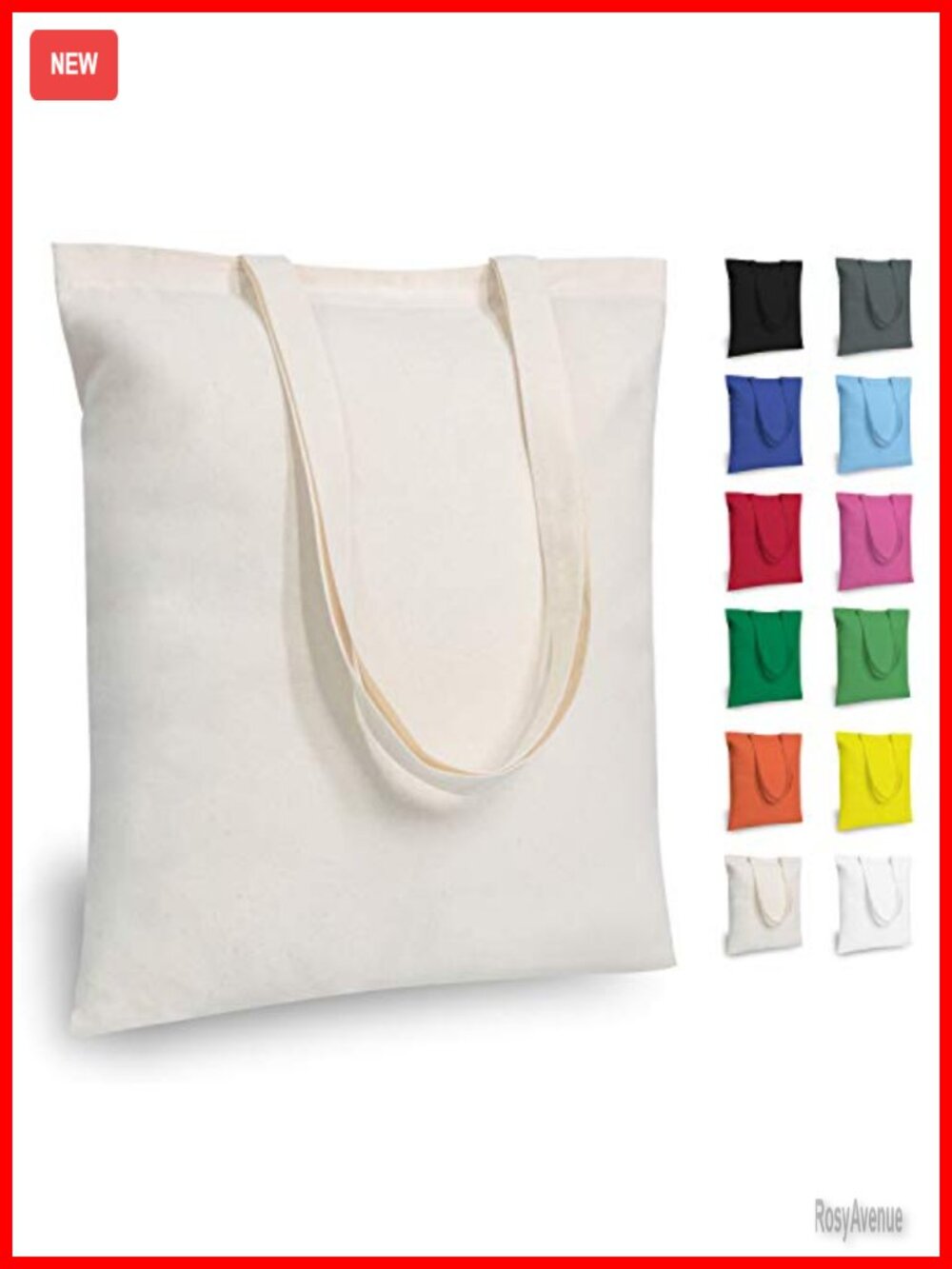 Cotton Tote Bags Reusable Grocery Shopping Bags Lightweight Cloth Bag 5 Pack